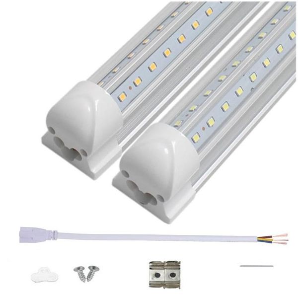 Tubos LED em forma de V 2Ft 3Ft Cooler Door T8 Integrado 18W 28W Ac85-265V Transparente Er Lados Duplos Luzes Drop Delivery Lâmpadas de Iluminação Dhllr