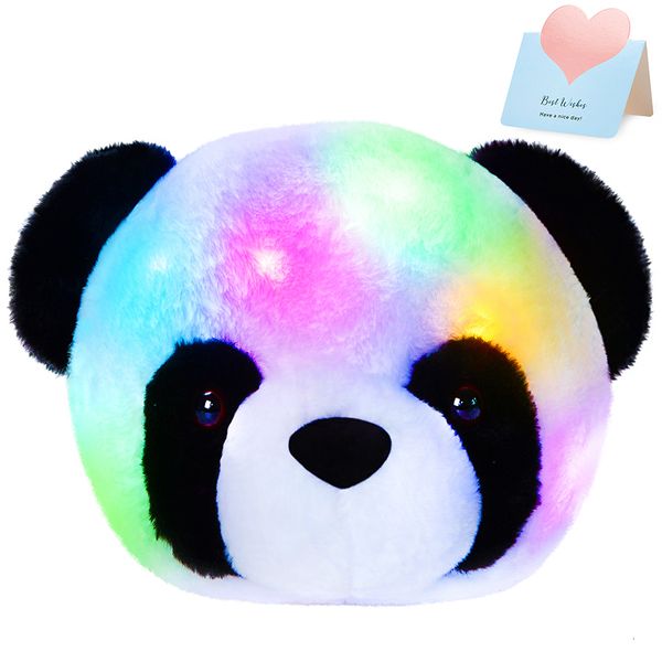 Bonecas de pelúcia 13.5in Panda Pelúcia Boneca Brinquedo LED Luz Almofadas Brilhantes Presente Macio Bonito Bichos de pelúcia para Meninas Brinquedo Luminoso Chinês 230922