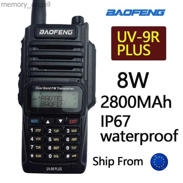 Walkie Talkie Baofeng UV-9R plus 8w Rádio em dois sentidos 136-174 / 400-520Mhz uv9r ip67 Transceptor Ham cb Estação de rádio à prova d'água 8w Walkie Talkie HKD230922