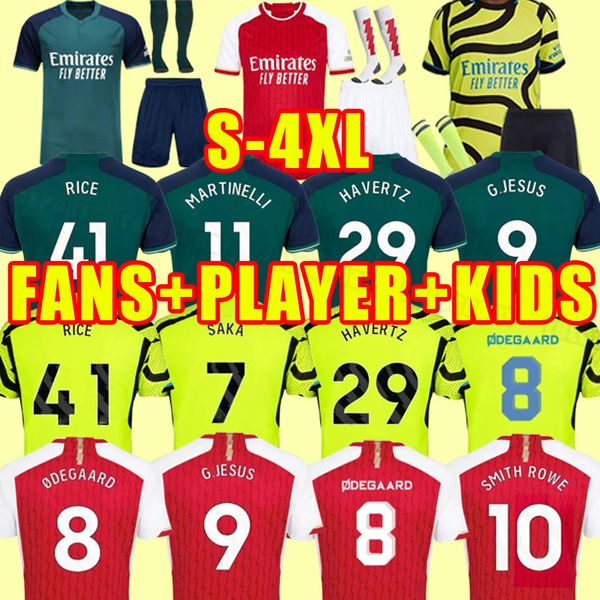 Männer 23 24 G.JESUS Fußballtrikots Arsen Gunners WHITEOUT VIOLENCE WHITE THOMAS PEPE SAKA TIERNEY SMITH 2023 2024 Fans Spielerversion Home Away Third