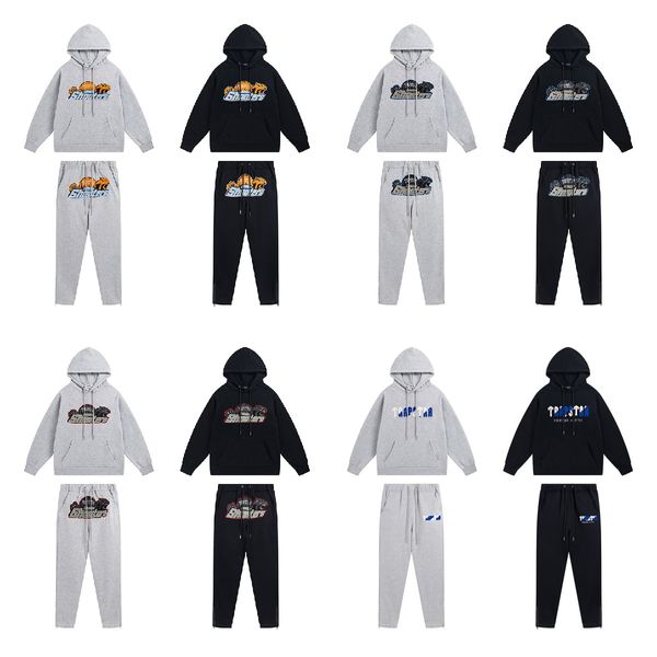 Trainingsanzug Trap Star Bedruckte Sportbekleidung für Herren, T-Shirts, warm, zweiteilig, Set, lose Kapuzenpullover, Sweatshirt, Hosen, Joggen, 210