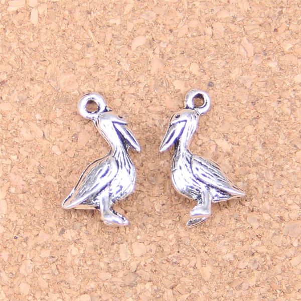 100 pçs antigo prata bronze chapeado pelicano pássaro do mar encantos pingente diy colar pulseira descobertas 18 9mm200k