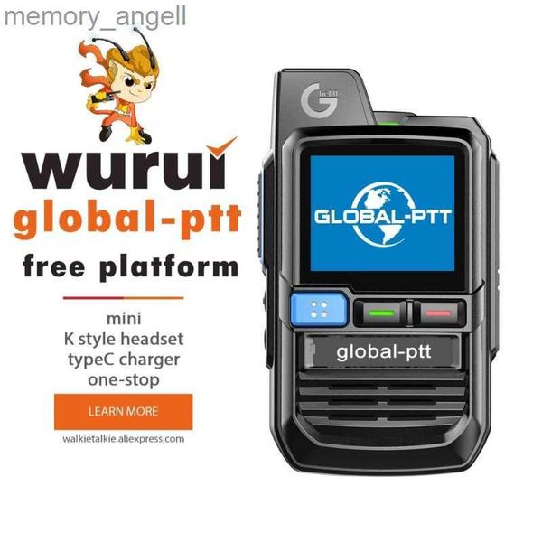 Walkie Talkie globale-ptt walkie talkie globale Wurui G0 POC mini radio commutatore radio telefoni a lungo raggio professionale Radio bidirezionale Internet HKD230922
