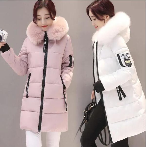 Neue Ankunft Winter Jacke Frauen Lange Parka Baumwolle Lässige Fell Kapuze Jacken Warme Parkas Weibliche Mantel Mantel Plus Größe XXXL