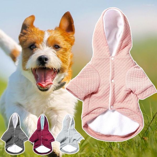 Vestuário para cães Pet Coat Rhombus Grids Textura Mantenha o calor Soft Fashion Fleece Hoodie Traje para o inverno