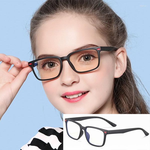 Occhiali da sole per bambini Occhiali da computer anti luce blu TR90 Ragazzi Ragazze Occhiali da gioco quadrati trasparenti Bambini Baby UV400 Occhiali Oculos