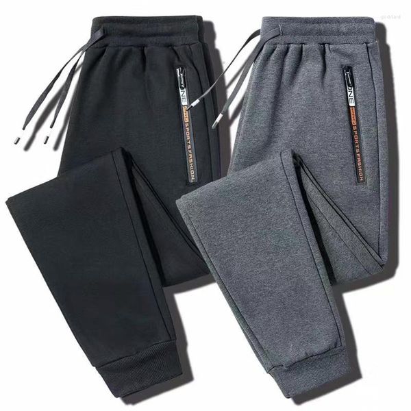 Pantaloni da uomo invernali caldi in peluche M-5XL pantaloni sportivi lunghi da jogging da uomo dal taglio dritto casual