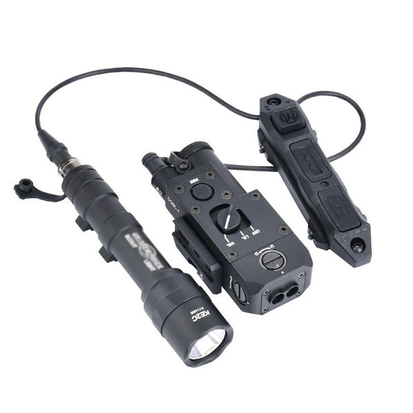 Lanterna tática para airsoft, todo em metal, Surefir M300C M600U CQBL Mod PLHV2, com interruptor de função dupla, luz LED para arma de caça, laser