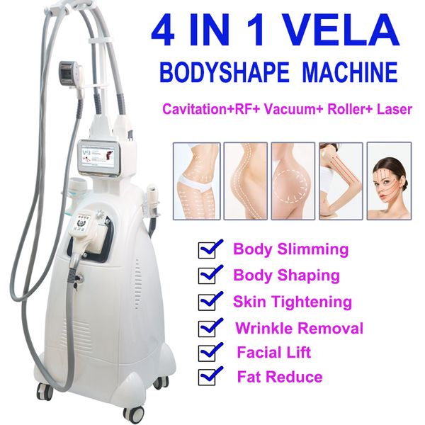 4 в 1 профессиональное устройство V-образной формы для похудения тела Vela RF ролик вакуумная кавитация удаление жира машина для похудения