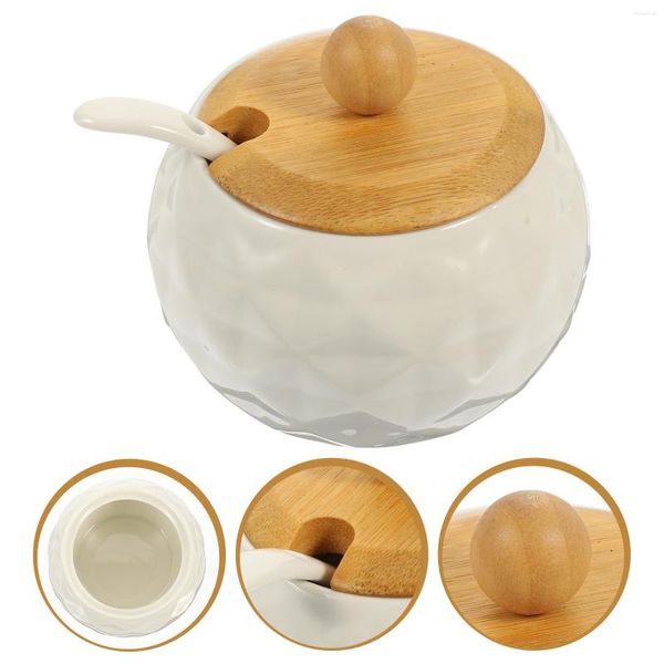 Set di stoviglie Barattolo per condimenti in ceramica Contenitore da cucina per barbecue Elementi essenziali Coperchio Terrario