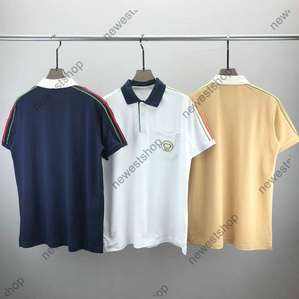 24SS Designer Mens Polos maglietta da uomo di lusso Etichetta da stampa da parte di lettere ricamato estivi Luxuria Etichetta Polo Shirts Man 1921 Casual Filaio Casualmente Cotton Cotone Spalla T -Stripe XXL