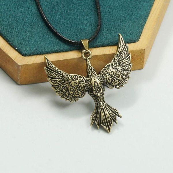 Ketten 12 Stück personalisierte nordische Wikinger antike Bronze Krähe keltische Vogel Halskette Männer Tierschmuck