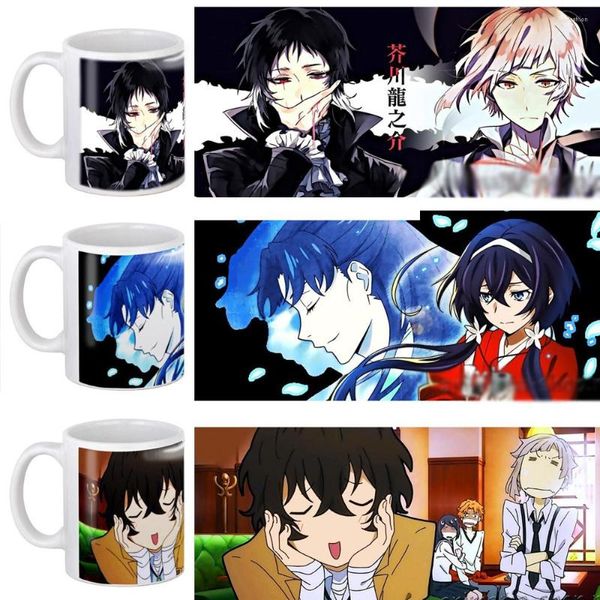 Tassen BUNGOU STRAY DOGS Keramik-Kaffeetasse, 325 ml, süße Anime-Heimmilch-Teetasse, Tropfenform