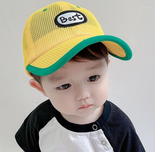 Berets Sommer Baseball Caps Mesh Atmungsaktive Visiere Koreanische Kinder Unisex Jungen Mädchen Im Freien Sonnenhüte Kinder Zubehör