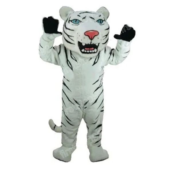 Halloween branco tigre mascote traje de alta qualidade dos desenhos animados anime tema caráter adultos tamanho festa de natal ao ar livre publicidade outfit terno