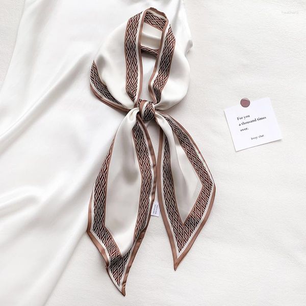 Schals Seidige Nachahmung Seide Halstücher für Frauen Drucken Sommerkleid Gürtel Handtasche Band Haarbänder Bussiness Krawatte