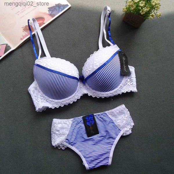 Bras Define New Sexy Thong Bra Set para Mulheres Lace Lady Push Up Underwear Bra e Panty Lingerie Tamanho 32 34 36 38 40 42 44 A B C D DD E Cup Q230922
