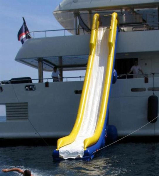 Jogos ao ar livre personalizado inflável água iate corrediça comercial divertido equipamento de jogo corrediça de doca de ar para boat5246627
