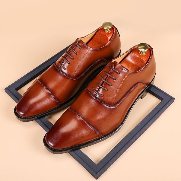 Herren-Kleiderschuhe aus gewebtem Leder, klassische Vintage-Derby-Schuhe, Brogue-Schuhe für Herren, Schnürschuhe, Business-Büro, Party, Hochzeit, Schuhe für Jungen, Partykleid-Stiefel