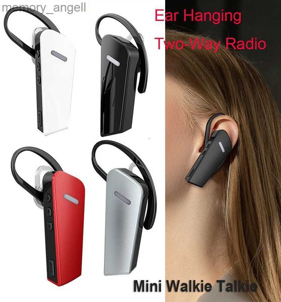 Walkie Talkie 2PCS Walkie Talkie Wireless Mini Ear-Hanging Talker Auricolare Bellezza Parrucchiere Ristorante Gancio per l'orecchio Piccole radio bidirezionali HKD230922