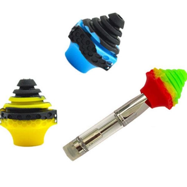 Titular de cigarro de silicone Adaptador de tubo de fumo Conector Waterpipe Converter Filtro portátil para cartuchos Caneta Atomizadores Óleo de cera DAB Hookah Bongs Acessórios