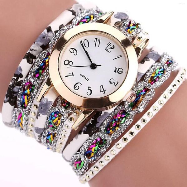 Orologi da polso Orologi da donna Orologio al quarzo Bracciale Fiore Gemstone Orologio da polso Donna elegante Moda femminile per