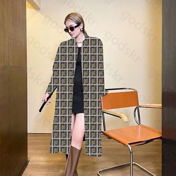 Frauen stilvolle lange Trenchcoat Designer Marke langärmelige Jacke Herbst Winter warmen Mantel