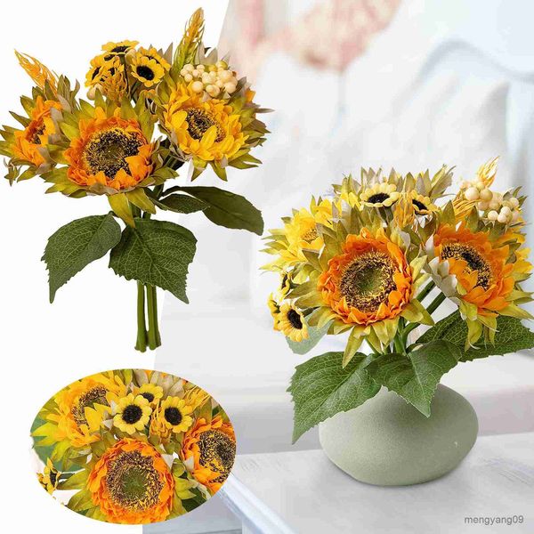 Weihnachtsdekorationen, künstliche Blumen, künstliche Sonnenblumen, Blumenstrauß für Heimdekoration, Hochzeitsdekoration, Rosen R230922