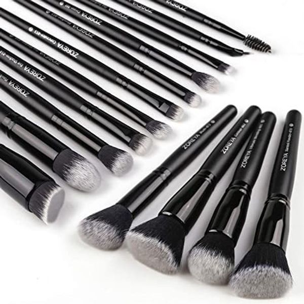 Pennelli per trucco Strumenti ZOREYA 15 pezzi Set nero di lusso Fondotinta professionale in polvere Eyeliner Ombretto Trucco 230922