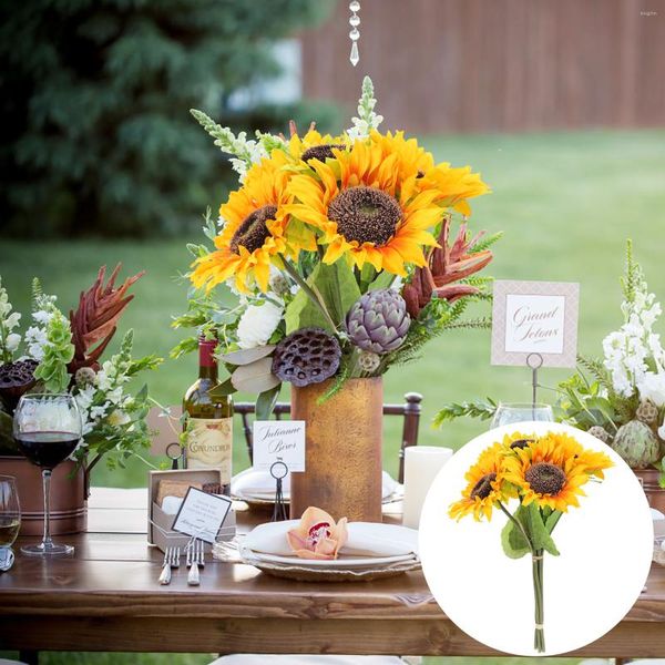 Fiori decorativi simulato girasole tavolo artificiale falso bouquet decorazioni per feste simulazione domestica in plastica ornamento di nozze estivo