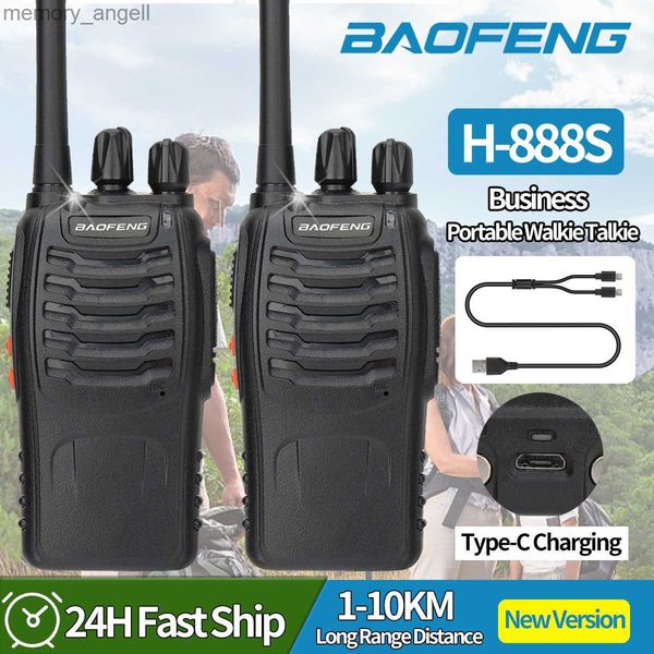 Walkie Talkie 2PCS Baofeng H-888S Long Range USB Wiederaufladbare Walkie Talkie FRS Upgrade von BF-888S Zwei Weg Radio Comunicador für Hotel HKD230922