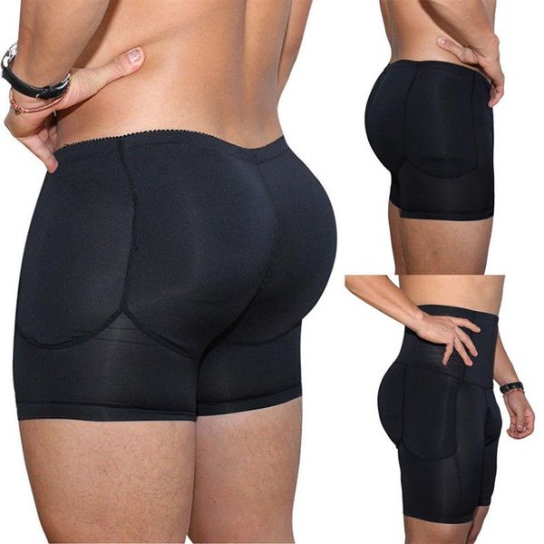 Boxer da uomo Mutande Intimo Nero imbottito Butt Enhancer Booty Booster Modellato Boyshort Intimo Boxer S-3XL 3xl285E