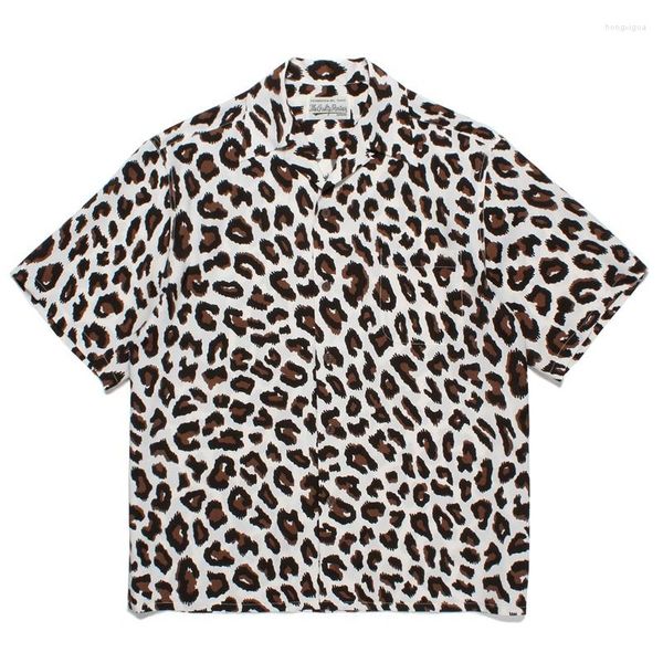 Herren Freizeithemden WACKO MARIA Leopardenmuster Punkte Männer Frauen Hawaiihemd Top T-Shirt