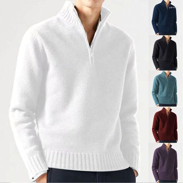 Мужские свитера, джемперы на молнии, мужские белые пуловеры, осень-зима, весна, свитер, элегантная уличная одежда, топы Y2k, короткий джемпер