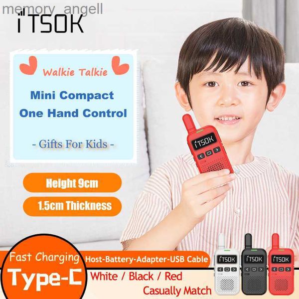 Walkie Talkie 2 pezzi ITSOK M1 Regali Tablet Fusoliera colorata Radio bidirezionale a lungo raggio UHF Walkie Talkie Mini giocattoli per bambini Ragazzi HKD230922