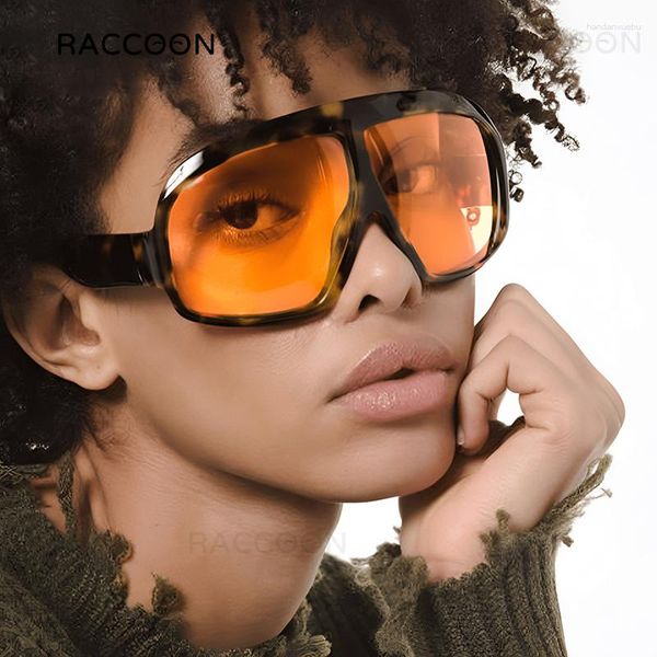 Occhiali da sole vintage oversize quadrati da donna tendenze punk design scudo occhiali da sole uomo occhiali con montatura grande tonalità Uv400