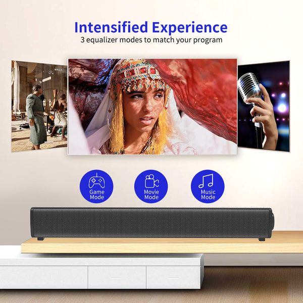 Alto-falantes de combinação Sistema de som de home theater Bluetooth Speaker 4D Surround Soundbar Computador para TV Box Subwoofer Desktop Audio Mini s11A