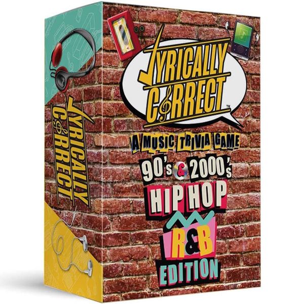 Liricamente correto dos anos 90 e 2000, Hip Hop e R B Music Trivia Card Game Reuniões familiares multigeracionais, noite de jogos para adultos e curiosidades divertidas