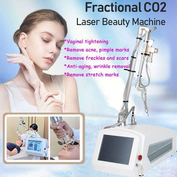 Máquina de laser facial CO2 Laser para remover acne, rugas, sardas, endurecimento da pele, dispositivo antienvelhecimento, tubo de metal RF fracionário, remoção de estrias de CO2, aperto vaginal