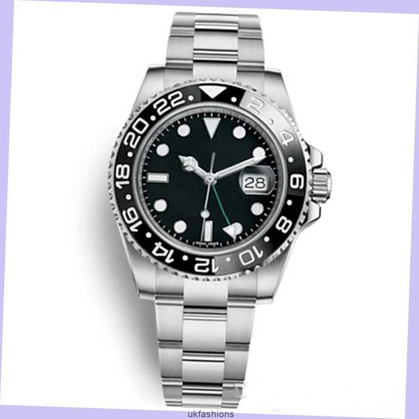 Rolaxs Relógios Designer Fábrica Hot YZ Venda Qualidade Homens 3866 Movimento Automático 116710 GMT Batman Cerâmica Sapphire Dial Master 2 Pulseira Relógio Mens Relógios Rel HB8D