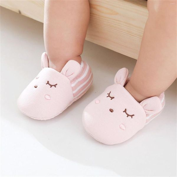 Primeiros caminhantes sapatos de bebê para nascido bonito animal padrão de desenhos animados meninos meninas infantil criança sola macia berço antiderrapante walker