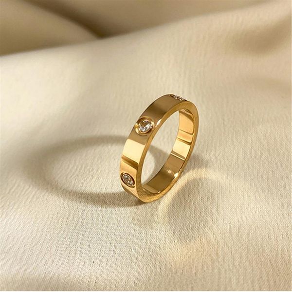 2022 Anillo de diseñador para hombre con diamante Moda Mujer Amor Regalo mexicano Compromiso de fiesta Acero inoxidable Blanco Zircon Amantes Friendsh2693