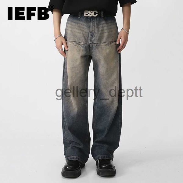 Jeans da uomo IEFB Abbigliamento da uomo New Spring Vintage Jeans lavati maschili Vita alta Tasca frontale Pantaloni larghi dritti a gamba larga 2023 Moda 9A7457 J230922