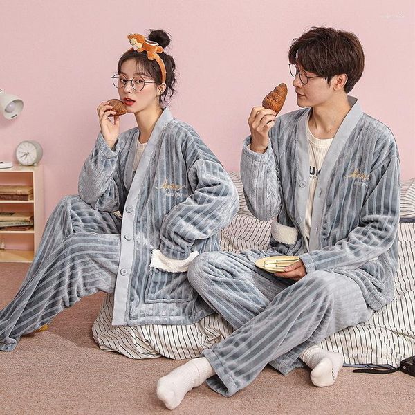 Pijamas masculinos inverno casais pijama conjuntos mulheres combinando macio quente pijamas encantadores amantes pijamas sono pijama hombre