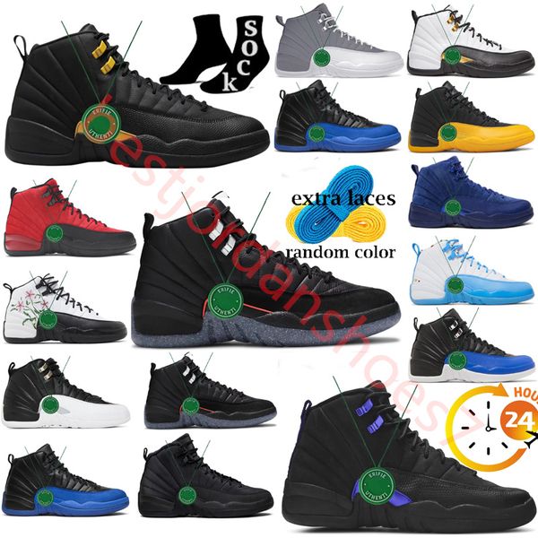 12 12s Jumpman Basquetebol Sapatos 12s Twist Ovo Branco Hyper Royal University Gold The Master Táxi Cereja Concord Flu Jogo Utilitário Roy Out The Mud Homens Sapatilhas Treinadores