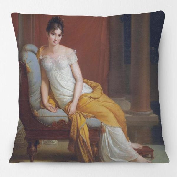 Cuscino europeo pittura a olio ragazze signora donna ritratto copre casa decorativa divano tiro caso