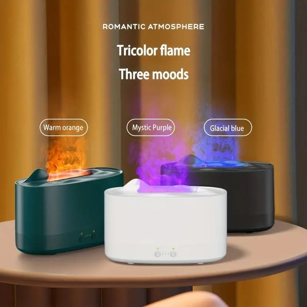 1pc -Simulation Flamme Ultraschall Luftbefeuchter, Aromatherapie Diffusor, 7 Farben Beleuchtung Diffusor, USB -Freifilter -Diffusorluftfrischer Lufterfrischer