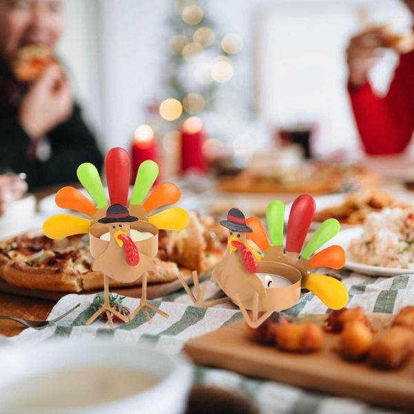 Kerzenhalter Türkei Teelichthalter Thanksgiving Tischplatte stehend sitzend Metall Teelicht für Zuhause