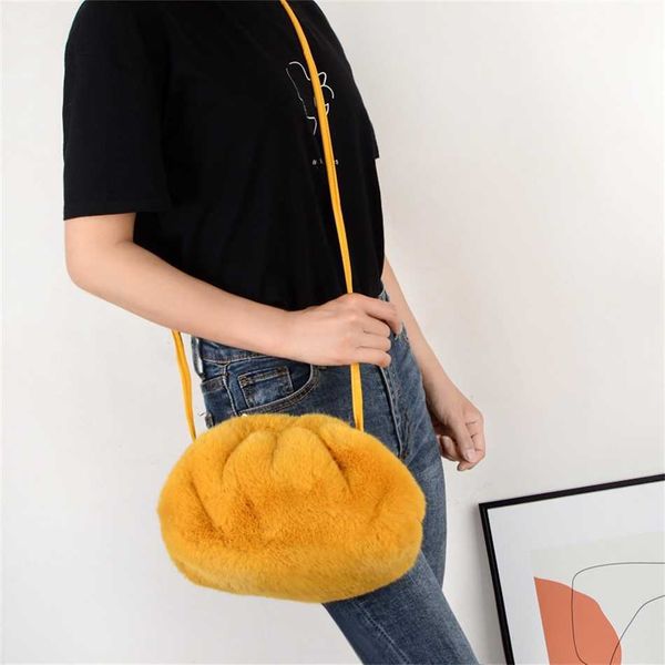 Зимняя теплая искусственная норка, модная сумка с зажимом для облаков, женская плюшевая сумка через плечо, поддержка рук, оптовая продажа 220923