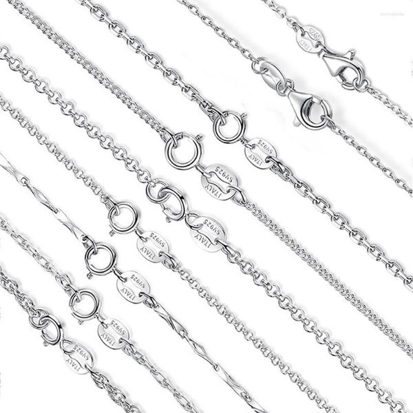 Catene BELAWANG Collana classica con chiusura a moschettone Collana in argento sterling 925 con catena regolabile Gioielli autentici da donna